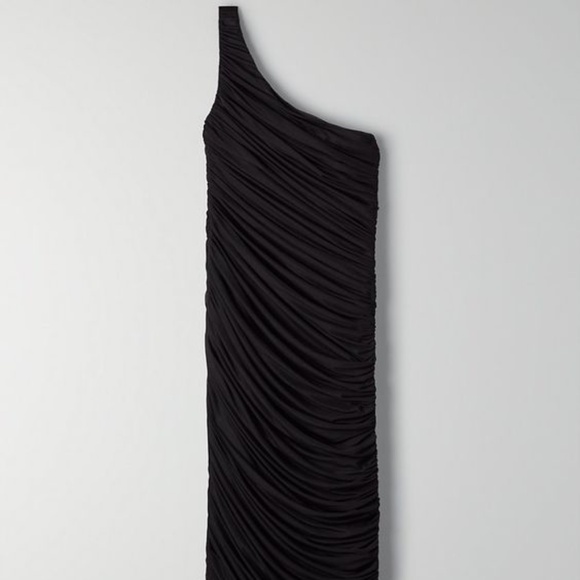 NWT - BABATON/ ARITZIA -  LUXOR ONE-SHOULDER DRESS Black Size 10 - Picture 1 of 5
